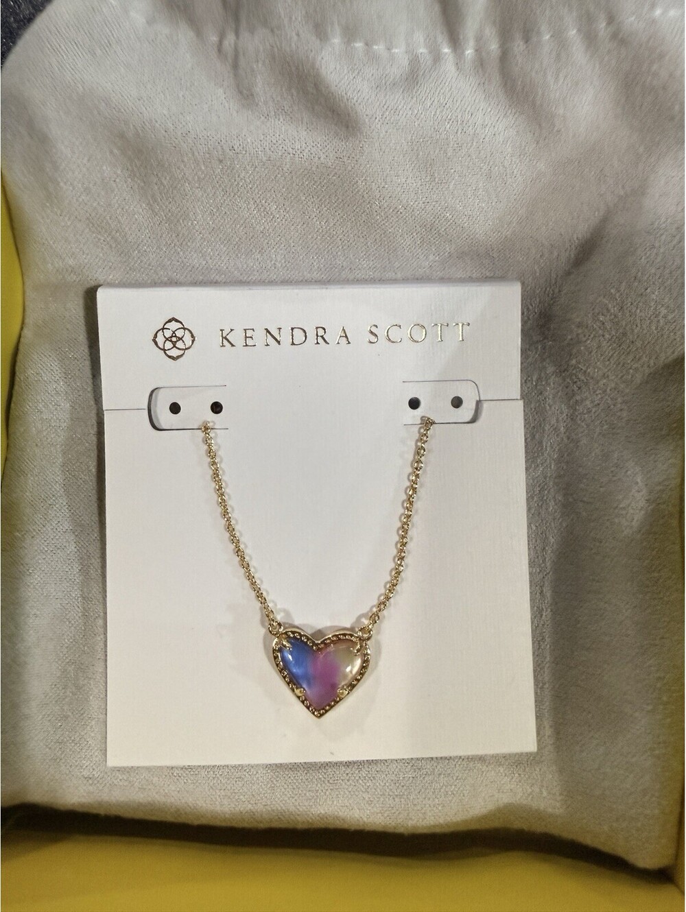 NIB Kendra Scott Ari Heart Gold Necklace in Watercolor